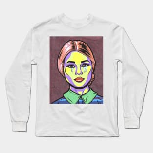 Peach Crying Comic Girl Long Sleeve T-Shirt